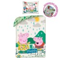 Pościel bawełniana 140x200 Świnka Peppa zielona PE-3240BL poszewka 70x90 + worek bawełniany Halantex Pościel bawełniana 140x200 Świnka Peppa zielona PE-3240BL poszewka 70x90 + worek bawełniany Halantex