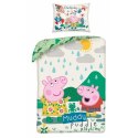 Pościel bawełniana 140x200 Świnka Peppa zielona PE-3240BL poszewka 70x90 + worek bawełniany Halantex Pościel bawełniana 140x200 Świnka Peppa zielona PE-3240BL poszewka 70x90 + worek bawełniany Halantex