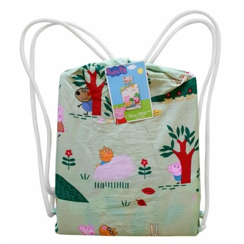 Pościel bawełniana 140x200 Świnka Peppa zielona PE-3240BL poszewka 70x90 + worek bawełniany Halantex Pościel bawełniana 140x200 Świnka Peppa zielona PE-3240BL poszewka 70x90 + worek bawełniany Halantex
