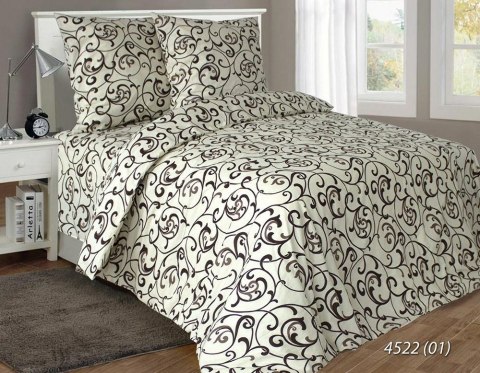 Pościel bawełniana 160x200 4522/1 Gałązki kremowa brązowa Luxury 01 Pościel bawełniana 160x200 4522/1 Gałązki kremowa brązowa Luxury 01