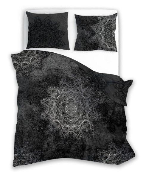 Pościel satynowa 140x200 Pure Mandala czarna poszewka 70x90 Faro Pościel satynowa 140x200 Pure Mandala czarna poszewka 70x90 Faro