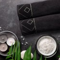 Ręcznik 50x90 Victoria 9 czarny złoty geometria 500g/2 frotte Limited Collection Eurofirany