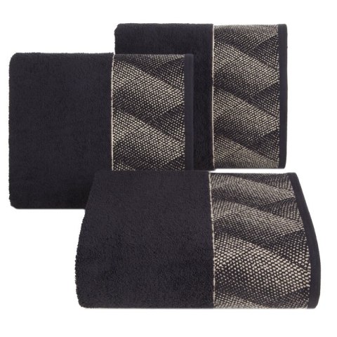 Ręcznik 70x140 Victoria 12 czarny złoty geometria 500g/2 frotte Limited Collection Eurofirany Ręcznik 70x140 Victoria 12 czarny złoty geometria 500g/2 frotte Limited Collection Eurofirany
