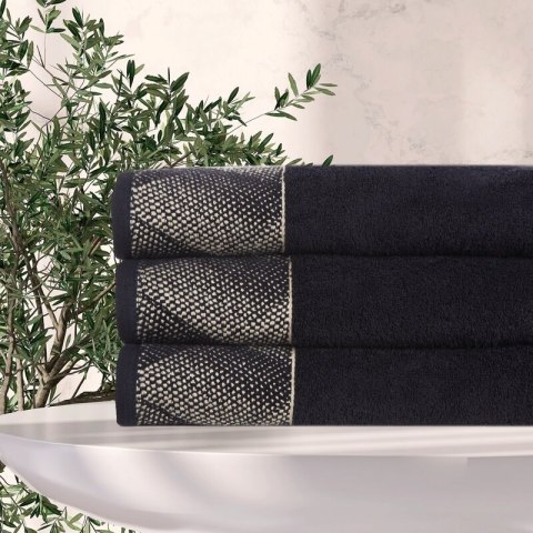 Ręcznik 70x140 Victoria 12 czarny złoty geometria 500g/2 frotte Limited Collection Eurofirany Ręcznik 70x140 Victoria 12 czarny złoty geometria 500g/2 frotte Limited Collection Eurofirany
