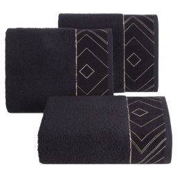 Ręcznik 70x140 Victoria 9 czarny złoty geometria 500g/2 frotte Limited Collection Eurofirany