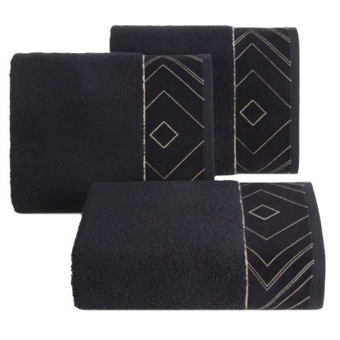 Ręcznik 70x140 Victoria 9 czarny złoty geometria 500g/2 frotte Limited Collection Eurofirany Ręcznik 70x140 Victoria 9 czarny złoty geometria 500g/2 frotte Limited Collection Eurofirany