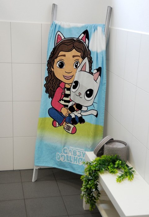 Ręcznik plażowy 75x150 Koci domek Gabi niebieski dziecięcy bawełniany H23 Ręcznik plażowy 75x150 Koci domek Gabi niebieski dziecięcy bawełniany H23