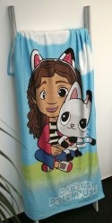 Ręcznik plażowy 75x150 Koci domek Gabi niebieski dziecięcy bawełniany H23 Ręcznik plażowy 75x150 Koci domek Gabi niebieski dziecięcy bawełniany H23