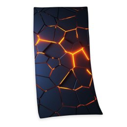 Ręcznik plażowy 75x150 Lava efekt 3D granatowy pomarańczowy bawełniany H23