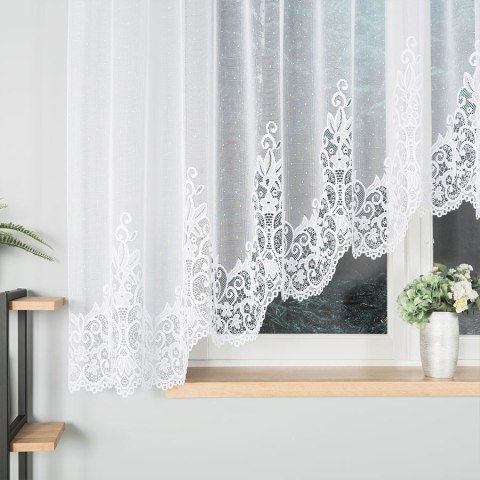 BERENIKA Firanka żakardowa gotowa, szerokość 400 x wysokość 160cm, kolor 001 biały 004304/FBL/001/400160/1 BERENIKA Firanka żakardowa gotowa, szerokość 400 x wysokość 160cm, kolor 001 biały 004304/FBL/001/400160/1