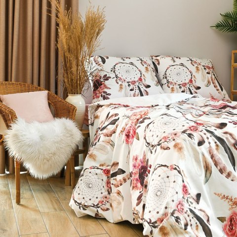 KWIATOWY ŁAPACZ SNÓW, Komplet pościeli PREMIUM z satyny bawełnianej 160x200cm, zadruk dwustronny (do wyczerpania zapasu) T20095/ KWIATOWY ŁAPACZ SNÓW, Komplet pościeli PREMIUM z satyny bawełnianej 160x200cm, zadruk dwustronny (do wyczerpania zapasu) T20095/
