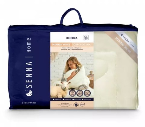 Kołdra wełniana 155x200 Merino Wool kremowa 2,1 kg 100% naturalna wełna owcza Inter Widex Kołdra wełniana 155x200 Merino Wool kremowa 2,1 kg 100% naturalna wełna owcza Inter Widex