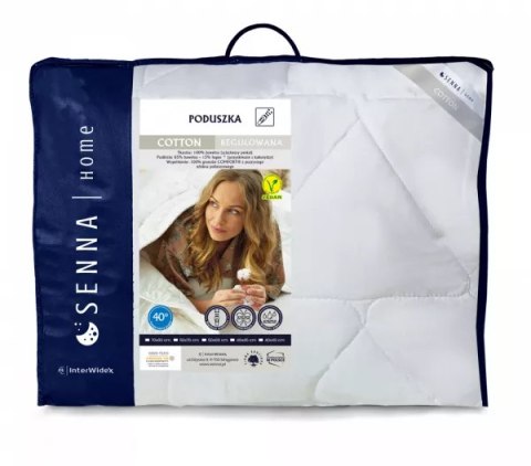 Poduszka 70x80 Cotton biała z zamkiem 1200g Inter Widex Poduszka 70x80 Cotton biała z zamkiem 1200g Inter Widex