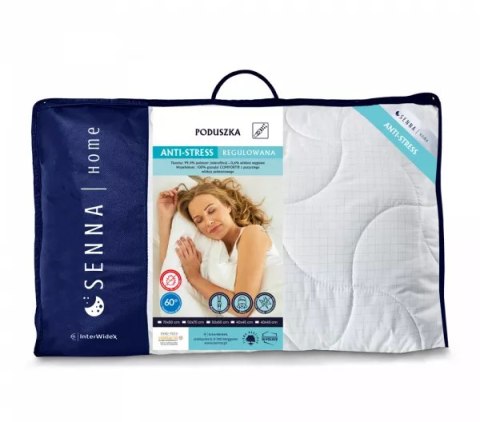Poduszka antyalergiczna 50x70 Antystres pikowana 700g biała z włóknem węglowym Inter Widex Poduszka antyalergiczna 50x70 Antystres pikowana 700g biała z włóknem węglowym Inter Widex