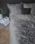 Pościel adamaszkowa 160x200 szara ciemna jednobarwna paski 1 cm Pure Pościel adamaszkowa 160x200 szara ciemna jednobarwna paski 1 cm Pure