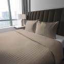 Pościel adamaszkowa 160x200 taupe beżowa ciemna jednobarwna paski 1 cm Pure Pościel adamaszkowa 160x200 taupe beżowa ciemna jednobarwna paski 1 cm Pure