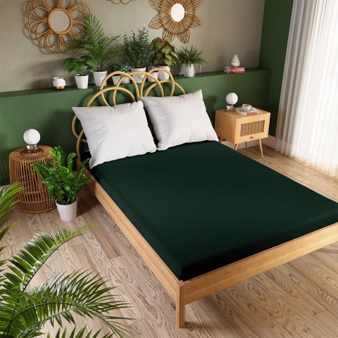 Prześcieradło jersey z gumką 180x200 Dreamy Premium ciemne zielone butelkowe 100034/FRG/035/180200/1 Prześcieradło jersey z gumką 180x200 Dreamy Premium ciemne zielone butelkowe 100034/FRG/035/180200/1