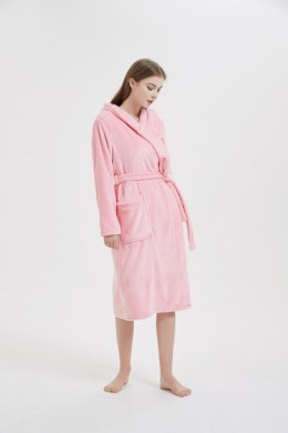 Szlafrok z kapturem Carlo 2 XL/3XL różowy z mikrofibry