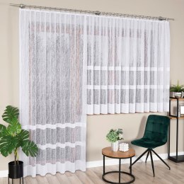 WIKTORIA Firanka żakardowa gotowa na prosto, szerokość 200 x wysokość 250cm, kolor 001 biały 018352/FBP/001/200250/1