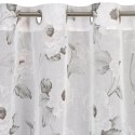 Firana 140x250 Bessy biała różowa szara kwiaty gotowa na przelotkach Eurofirany E12 Firana 140x250 Bessy biała różowa szara kwiaty gotowa na przelotkach Eurofirany E12