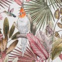 Narzuta dekoracyjna 200x220 Parrot zielona różowa liście papugi welurowa D91 Narzuta dekoracyjna 200x220 Parrot zielona różowa liście papugi welurowa D91