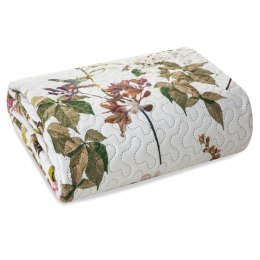 Narzuta dekoracyjna 200x220 Rosa róże biała kolorowa welurowa D91
