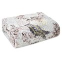 Narzuta dekoracyjna 220x240 Poly beżowa pudrowa liście ptaki welurowa D91 Narzuta dekoracyjna 220x240 Poly beżowa pudrowa liście ptaki welurowa D91