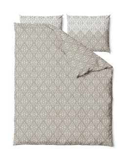 Pościel bawełniana 140x200 Frills beżowa biała geometria Gold Zaratex