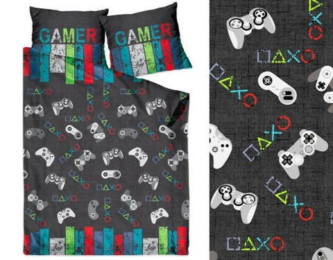 Pościel bawełniana 140x200 Gamer Over grafitowa kolorowa pady dla gracza Premium Bielbaw 1 Pościel bawełniana 140x200 Gamer Over grafitowa kolorowa pady dla gracza Premium Bielbaw 1