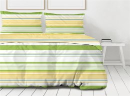 Pościel bawełniana 160x200 Action zielona żółta pasy Premium Bielbaw 1