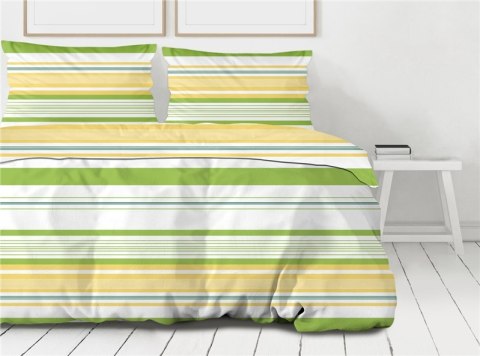 Pościel bawełniana 160x200 Action zielona żółta pasy Premium Bielbaw 1 Pościel bawełniana 160x200 Action zielona żółta pasy Premium Bielbaw 1