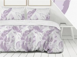 Pościel bawełniana 160x200 Ideal biała wrzosowa liście Premium Bielbaw 1