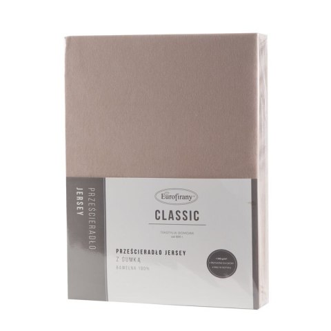 Prześcieradło jersey 3 z gumką 120x200 beżowe na wysoki materac 25 cm 140 g/m2 Eurofirany Prześcieradło jersey 3 z gumką 120x200 beżowe na wysoki materac 25 cm 140 g/m2 Eurofirany