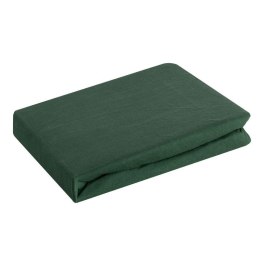 Prześcieradło jersey 3 z gumką 120x200 zielone butelkowe na wysoki materac 25 cm 140 g/m2 Eurofirany