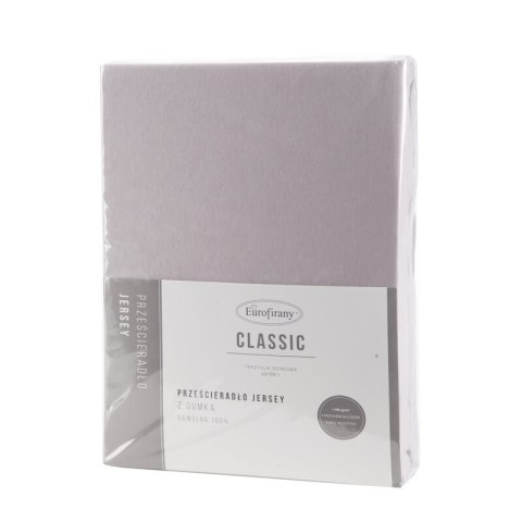 Prześcieradło jersey 3 z gumką 160x200 srebrne na wysoki materac 30 cm 140 g/m2 Eurofirany Prześcieradło jersey 3 z gumką 160x200 srebrne na wysoki materac 30 cm 140 g/m2 Eurofirany