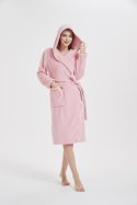 Szlafrok z kapturem Carlo 2XL/3XL pudrowy różowy z mikrofibry Szlafrok z kapturem Carlo 2XL/3XL pudrowy różowy z mikrofibry