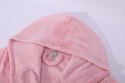 Szlafrok z kapturem Carlo 2XL/3XL pudrowy różowy z mikrofibry Szlafrok z kapturem Carlo 2XL/3XL pudrowy różowy z mikrofibry