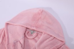 Szlafrok z kapturem Carlo 2XL/3XL pudrowy różowy z mikrofibry