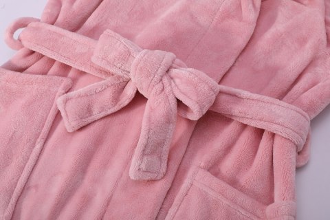 Szlafrok z kapturem Carlo 2XL/3XL pudrowy różowy z mikrofibry Szlafrok z kapturem Carlo 2XL/3XL pudrowy różowy z mikrofibry