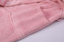 Szlafrok z kapturem Carlo 2XL/3XL pudrowy różowy z mikrofibry Szlafrok z kapturem Carlo 2XL/3XL pudrowy różowy z mikrofibry