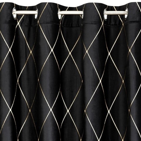 Zasłona 140x250 Margo czarna welurowa gotowa na przelotkach Pierre Cardin Zasłona 140x250 Margo czarna welurowa gotowa na przelotkach Pierre Cardin