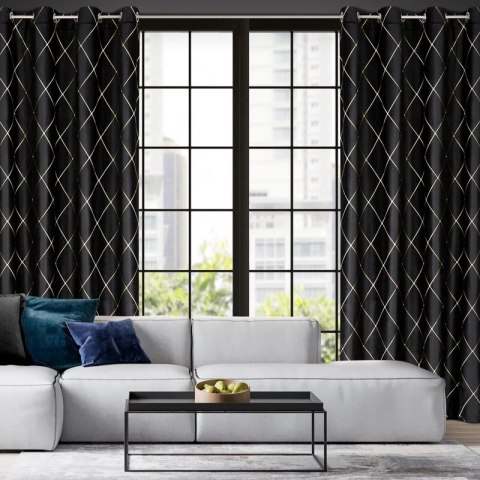 Zasłona 140x250 Margo czarna welurowa gotowa na przelotkach Pierre Cardin Zasłona 140x250 Margo czarna welurowa gotowa na przelotkach Pierre Cardin