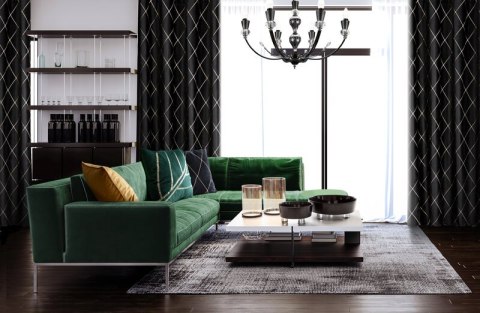 Zasłona 140x250 Margo czarna welurowa gotowa na przelotkach Pierre Cardin Zasłona 140x250 Margo czarna welurowa gotowa na przelotkach Pierre Cardin