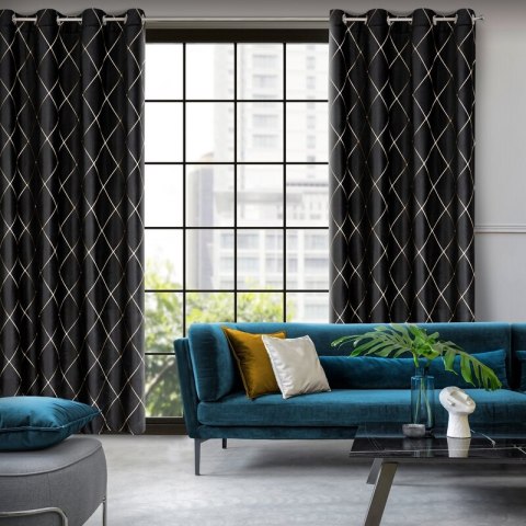 Zasłona 140x250 Margo czarna welurowa gotowa na przelotkach Pierre Cardin Zasłona 140x250 Margo czarna welurowa gotowa na przelotkach Pierre Cardin