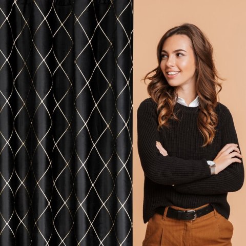 Zasłona 140x250 Margo czarna welurowa gotowa na przelotkach Pierre Cardin Zasłona 140x250 Margo czarna welurowa gotowa na przelotkach Pierre Cardin