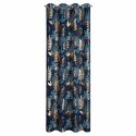 Zasłona 140x250 Rina granatowa złota z łyszczącym nadrukiem botanicznym gotowa na przelotkach Eurofirany Zasłona 140x250 Rina granatowa złota z łyszczącym nadrukiem botanicznym gotowa na przelotkach Eurofirany