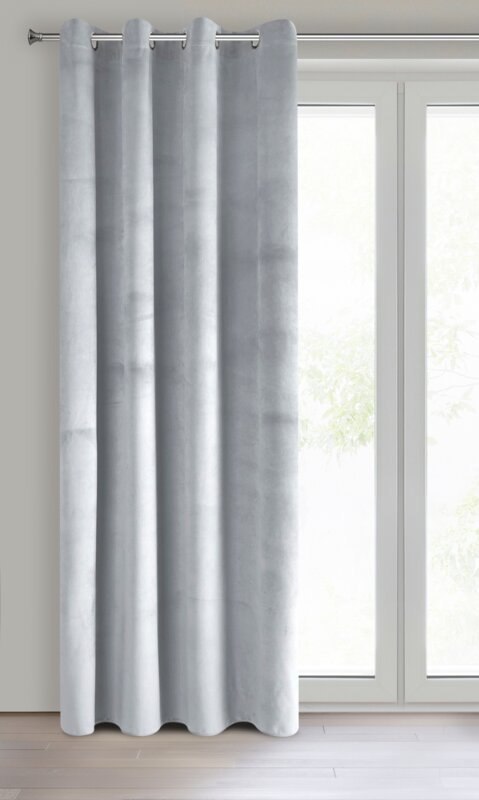 Zasłona 140x250 srebrna jasna welurowa gotowa na przelotkach Pierre Cardin 1 Zasłona 140x250 srebrna jasna welurowa gotowa na przelotkach Pierre Cardin 1