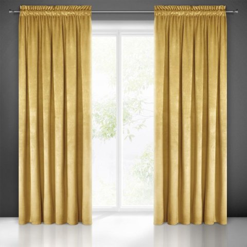 Zasłona 140x300 musztardowa welurowa gotowa na taśmie Pierre Cardin 1 Zasłona 140x300 musztardowa welurowa gotowa na taśmie Pierre Cardin 1
