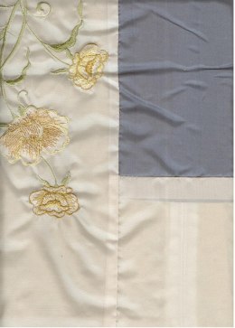 Narzuta dekoracyjna 220x240 + 2 poszewki wzór 1033 stalowo-kremowa