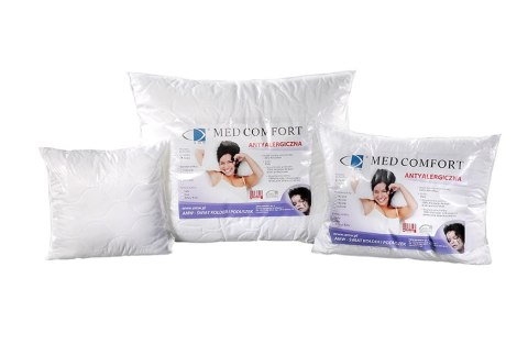 Poduszka antyalergiczna 40x40 Med Comfort 0,25 kg biała 100% microfibra AMW Poduszka antyalergiczna 40x40 Med Comfort 0,25 kg biała 100% microfibra AMW